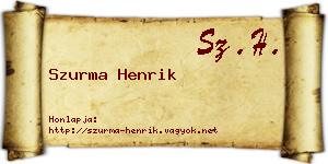 Szurma Henrik névjegykártya