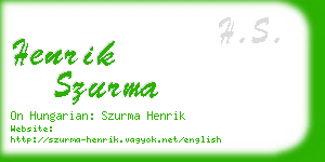 henrik szurma business card